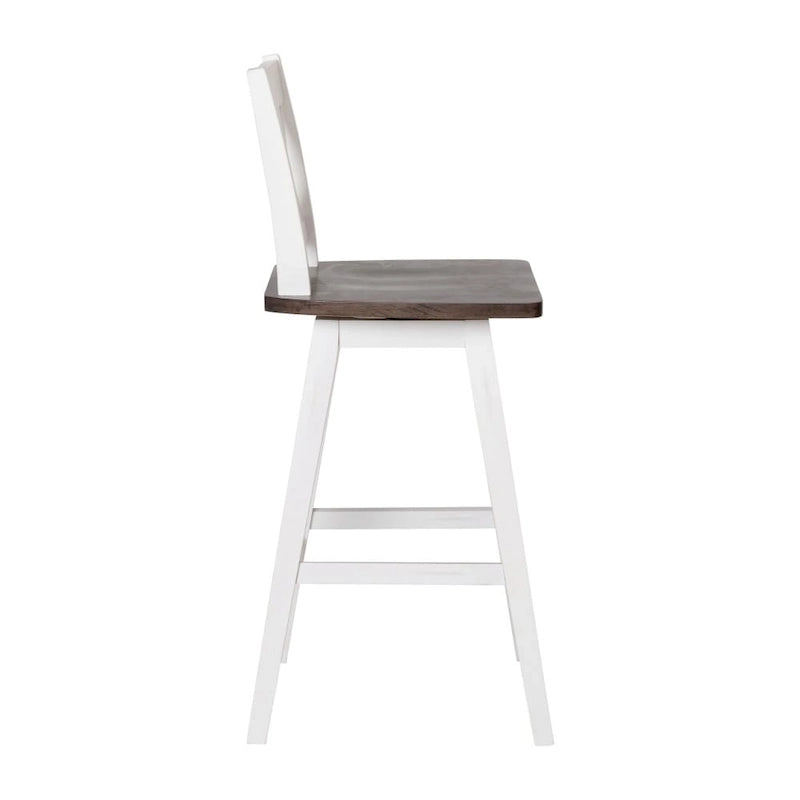 Tabouret de comptoir pivotant en bois de style ferme moderne