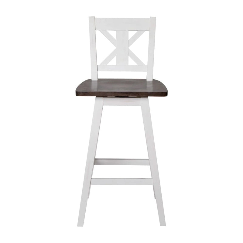 Tabouret de comptoir pivotant en bois de style ferme moderne