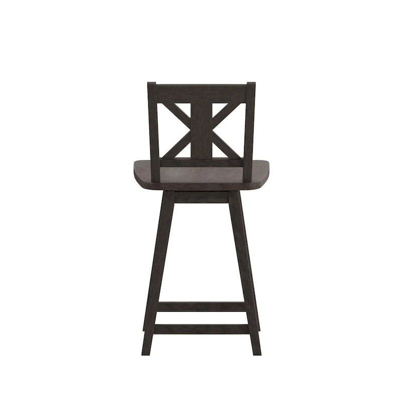 Tabouret de comptoir pivotant en bois de style ferme moderne