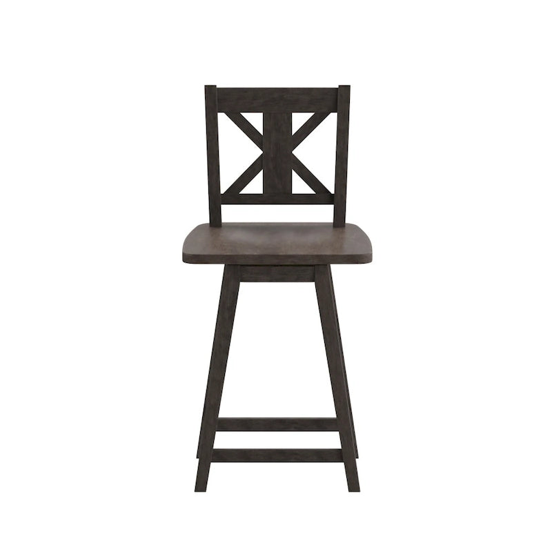 Tabouret de comptoir pivotant en bois de style ferme moderne