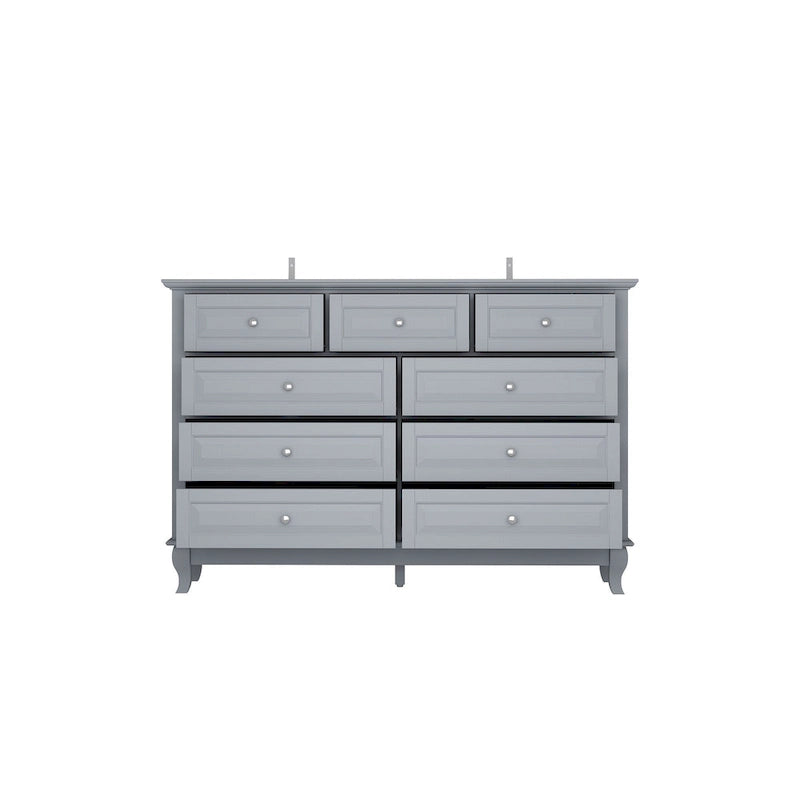 Commode à 9 tiroirs de 139,95 cm de large : Meuble de rangement spacieux au design épuré, laqué