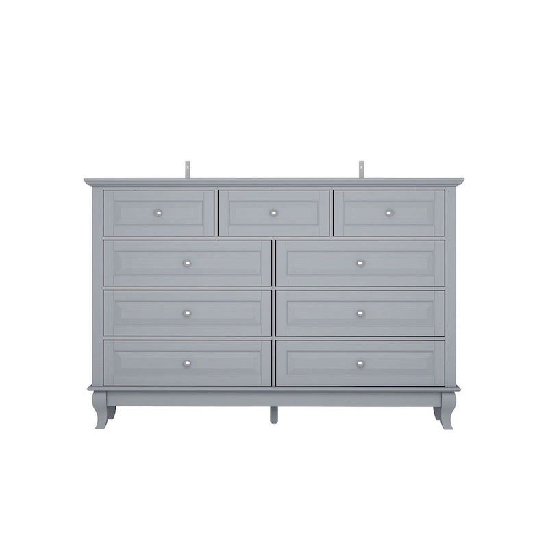 Commode à 9 tiroirs de 139,95 cm de large : Meuble de rangement spacieux au design épuré, laqué