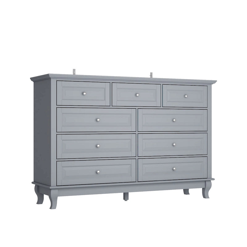 Commode à 9 tiroirs de 139,95 cm de large : Meuble de rangement spacieux au design épuré, laqué