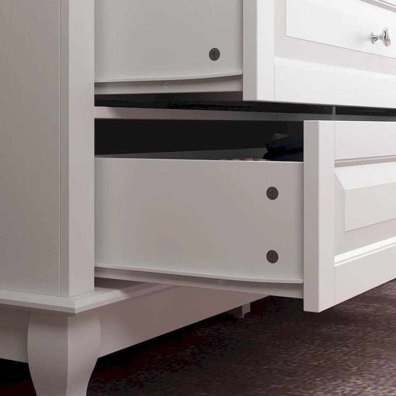 Commode à 9 tiroirs de 139,95 cm de large : Meuble de rangement spacieux au design épuré, laqué