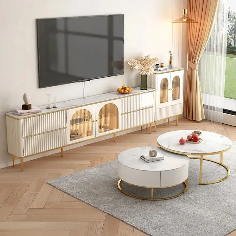 Meuble TV rectangulaire moderne de luxe léger