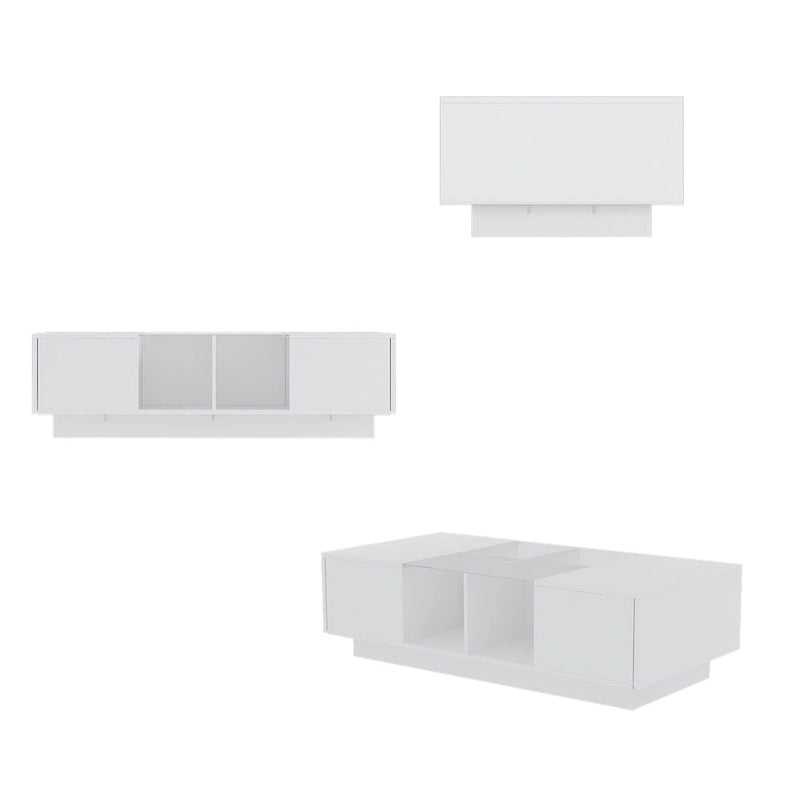 Table basse de rangement Tables basses laquées brillantes Lumières LED Cocktail - 47,4W