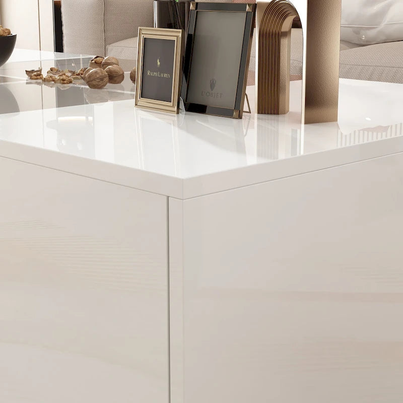Table basse de rangement Tables basses laquées brillantes Lumières LED Cocktail - 47,4W