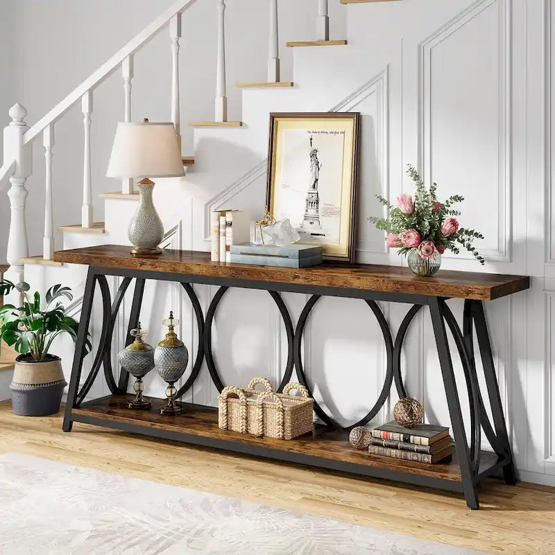 Table console extra longue de 70,9 pouces Table d'appoint de canapé pour salon