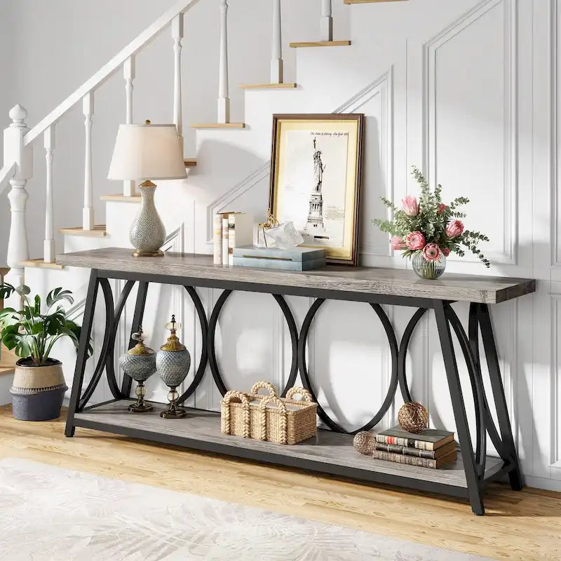 Table console extra longue de 70,9 pouces Table d'appoint de canapé pour salon