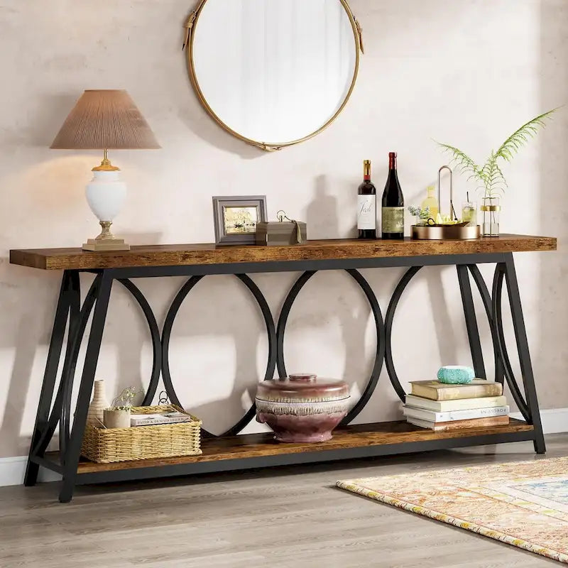 Table console extra longue de 70,9 pouces Table d'appoint de canapé pour salon