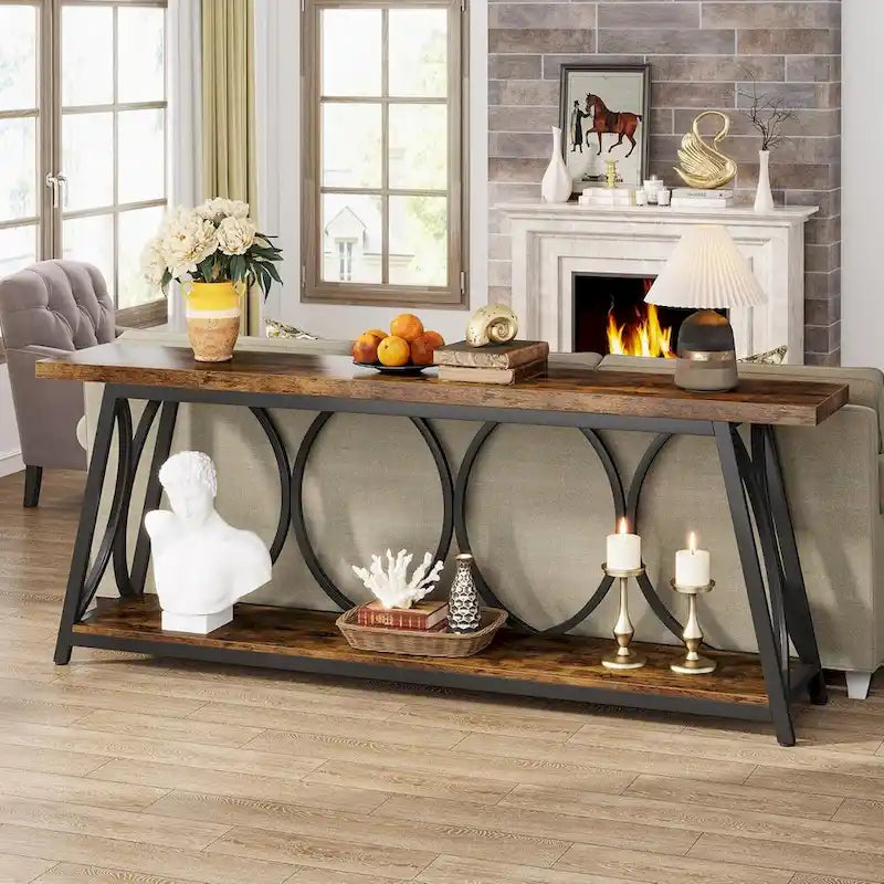Table console extra longue de 70,9 pouces Table d'appoint de canapé pour salon