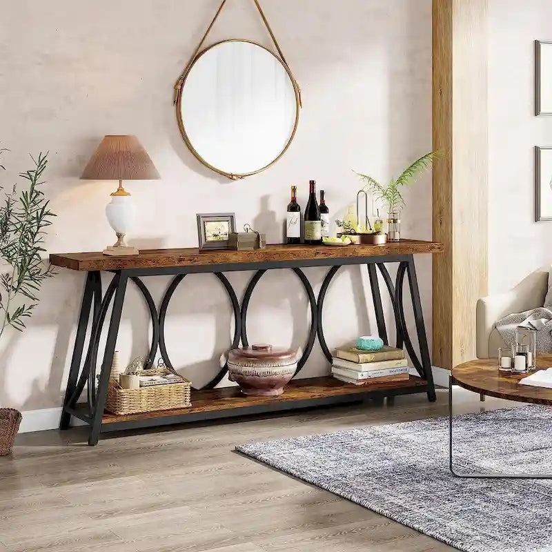 Table console extra longue de 70,9 pouces Table d'appoint de canapé pour salon