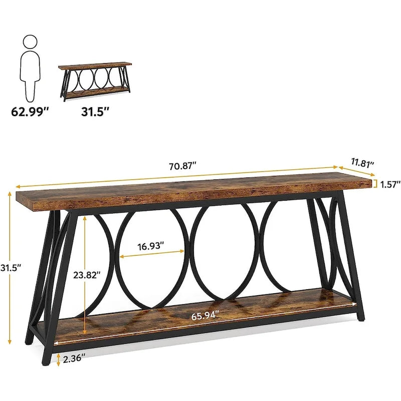Table console extra longue de 70,9 pouces Table d'appoint de canapé pour salon