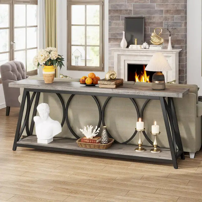Table console extra longue de 70,9 pouces Table d'appoint de canapé pour salon