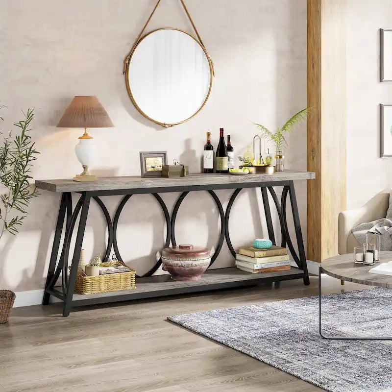 Table console extra longue de 70,9 pouces Table d'appoint de canapé pour salon