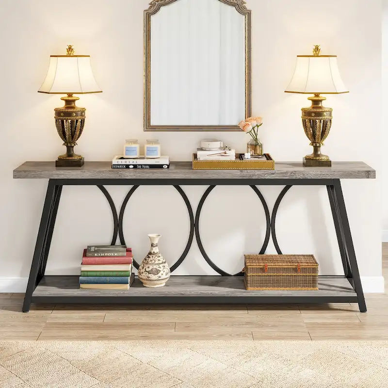 Table console extra longue de 70,9 pouces Table d'appoint de canapé pour salon