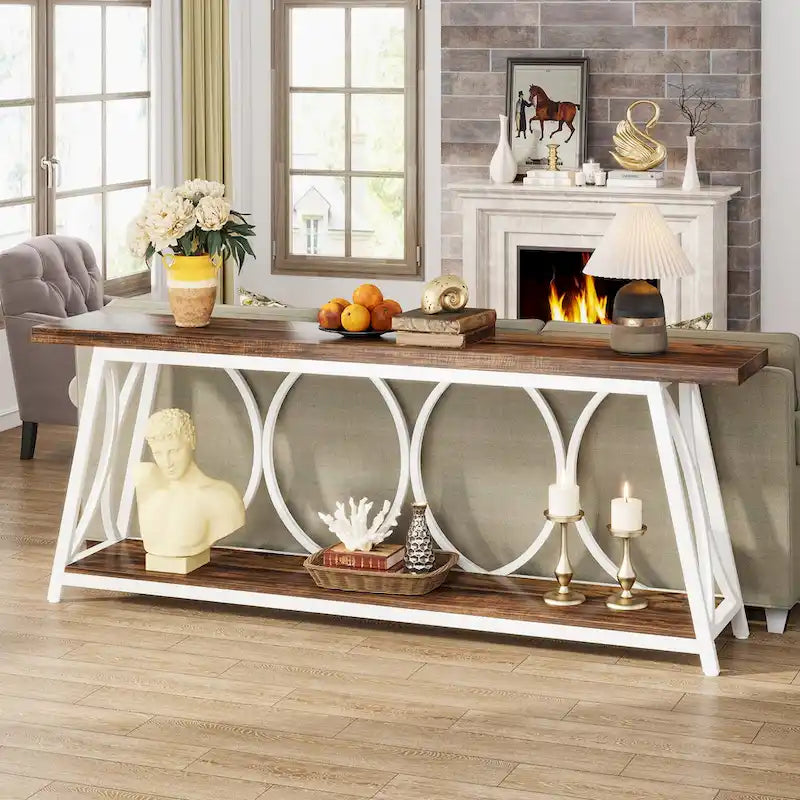 Table console extra longue de 70,9 pouces Table d'appoint de canapé pour salon