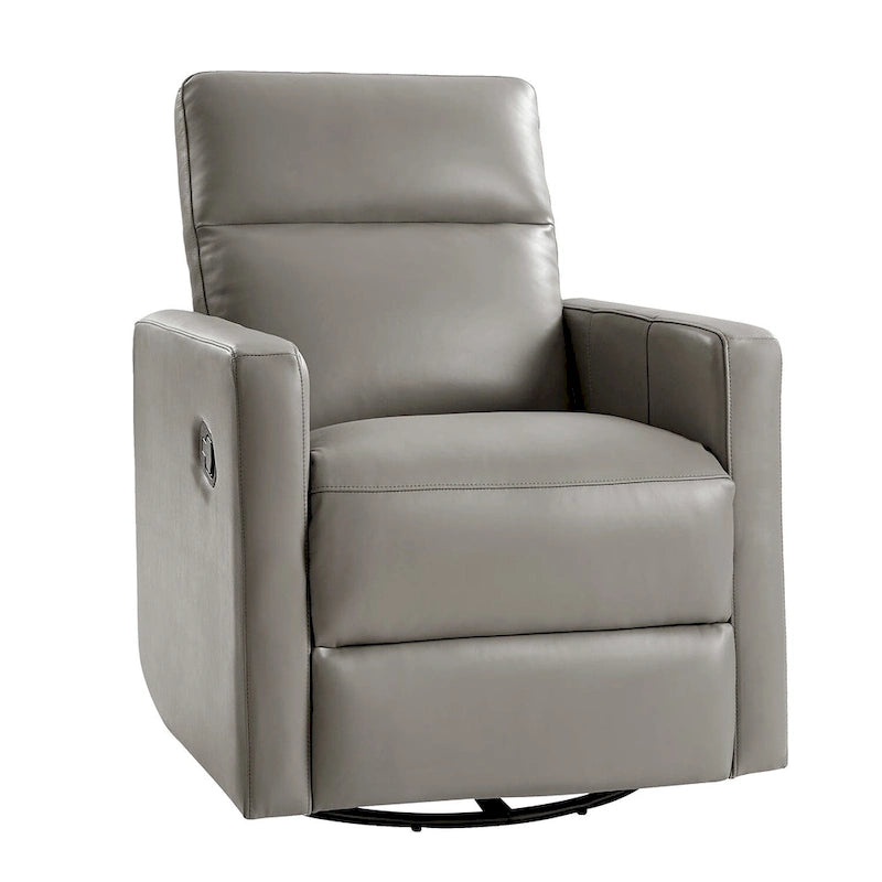 Fauteuil inclinable pivotant et à bascule en cuir véritable moderne