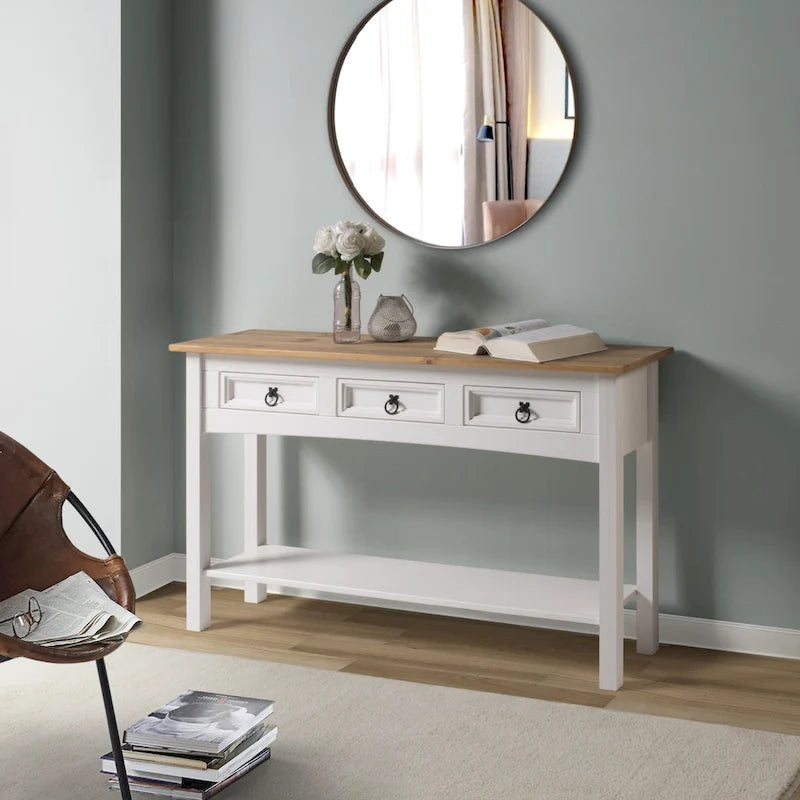 Tiroirs de console en bois