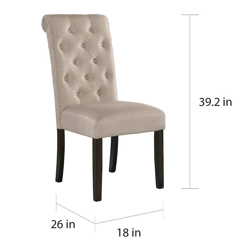 Chaise de salle à manger capitonnée en bois massif