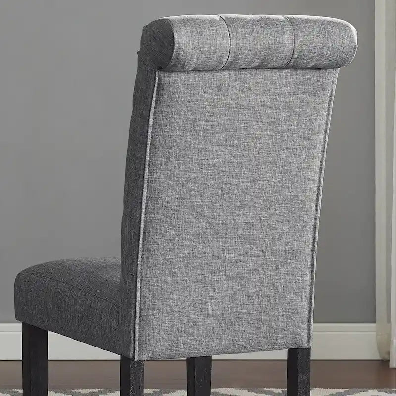 Chaise de salle à manger capitonnée en bois massif