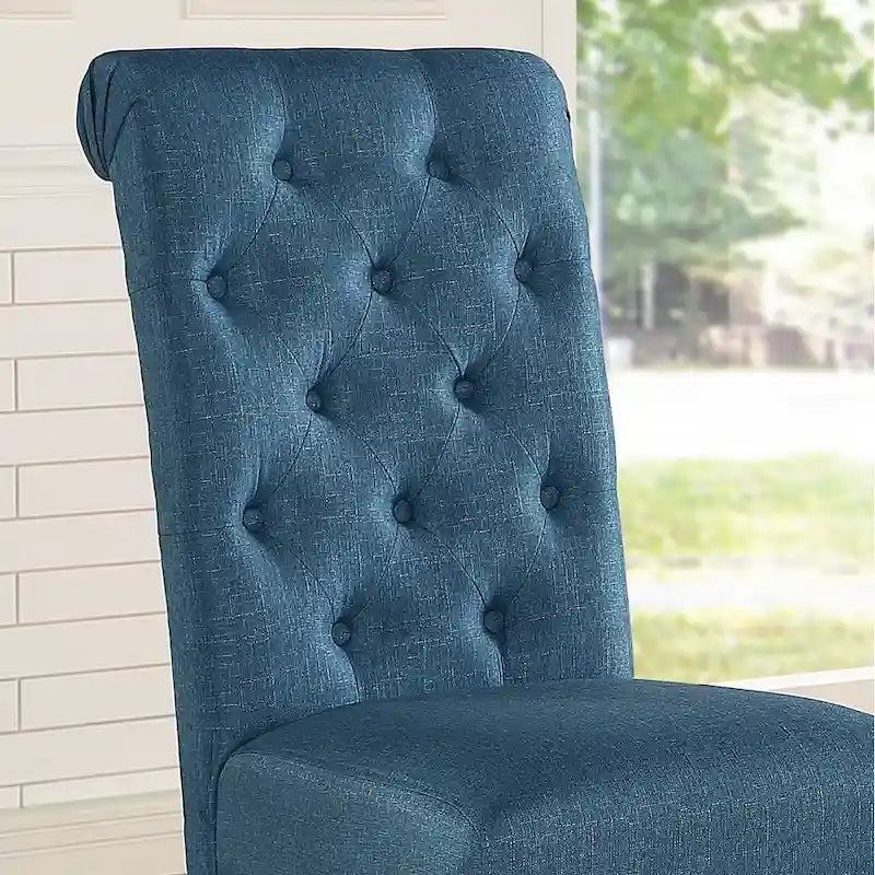 Chaise de salle à manger capitonnée en bois massif