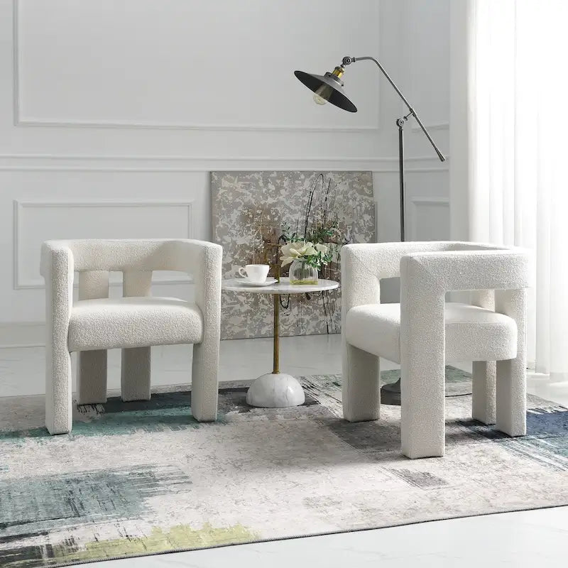 Fauteuil rembourré en bouclette, 24 po de large