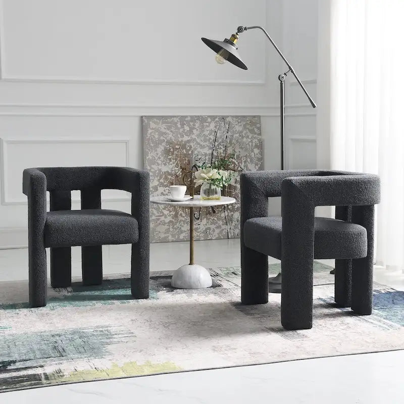 Fauteuil rembourré en bouclette, 24 po de large