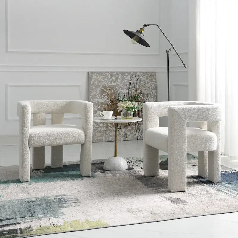 Fauteuil rembourré en bouclette, 24 po de large