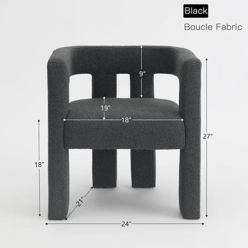 Fauteuil rembourré en bouclette, 24 po de large