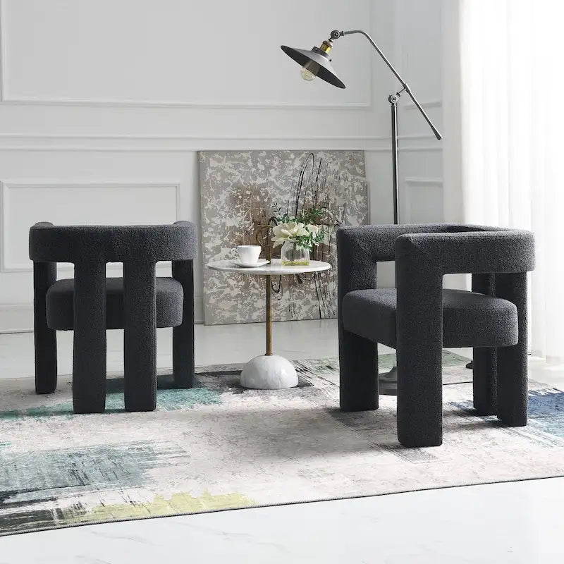 Fauteuil rembourré en bouclette, 24 po de large