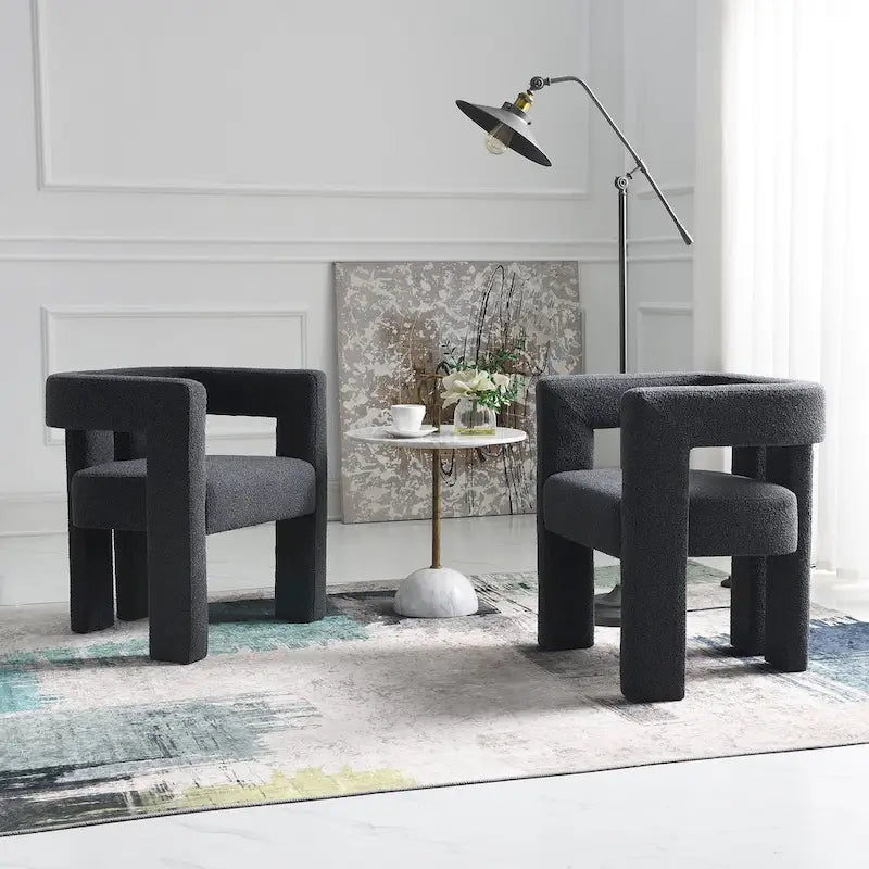 Fauteuil rembourré en bouclette, 24 po de large