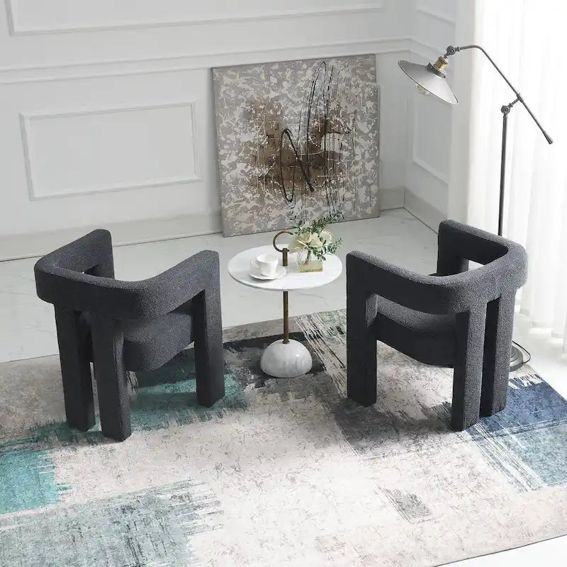 Fauteuil rembourré en bouclette, 24 po de large