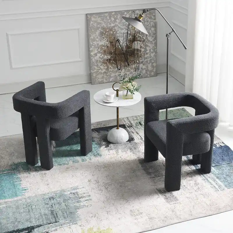 Fauteuil rembourré en bouclette, 24 po de large