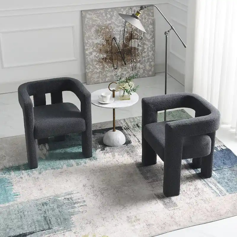 Fauteuil rembourré en bouclette, 24 po de large