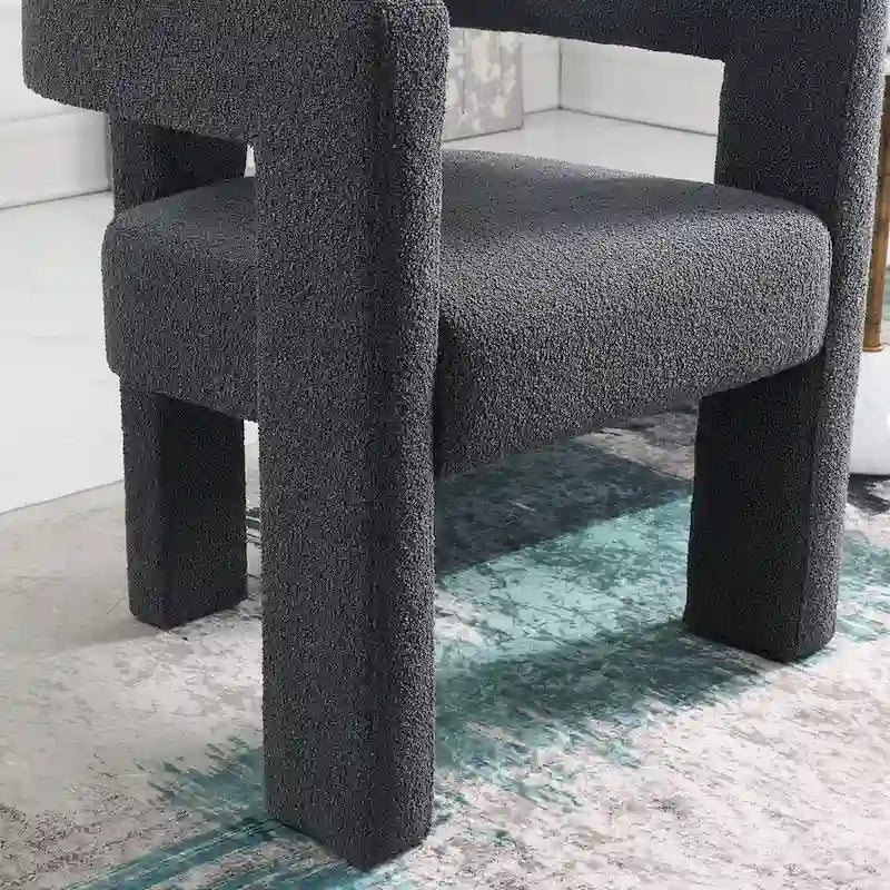 Fauteuil rembourré en bouclette, 24 po de large