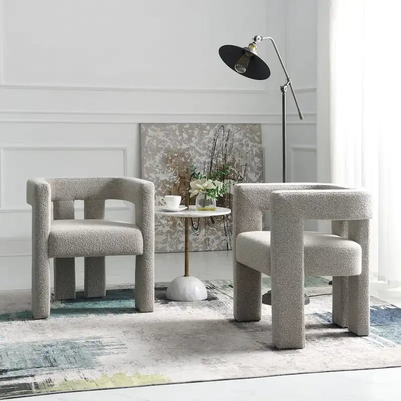 Fauteuil rembourré en bouclette, 24 po de large