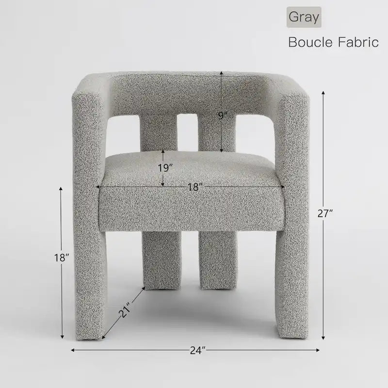 Fauteuil rembourré en bouclette, 24 po de large