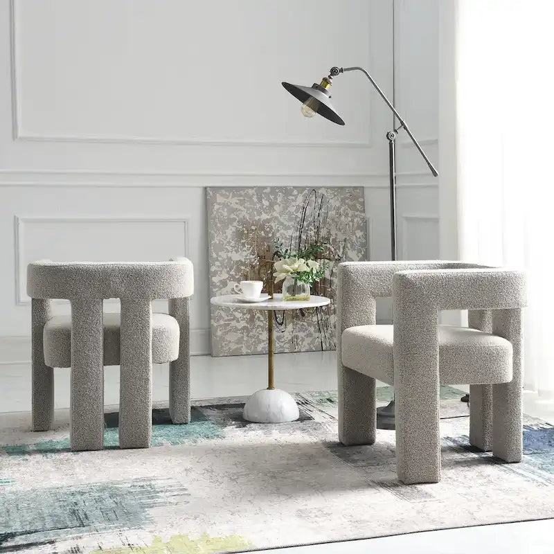 Fauteuil rembourré en bouclette, 24 po de large