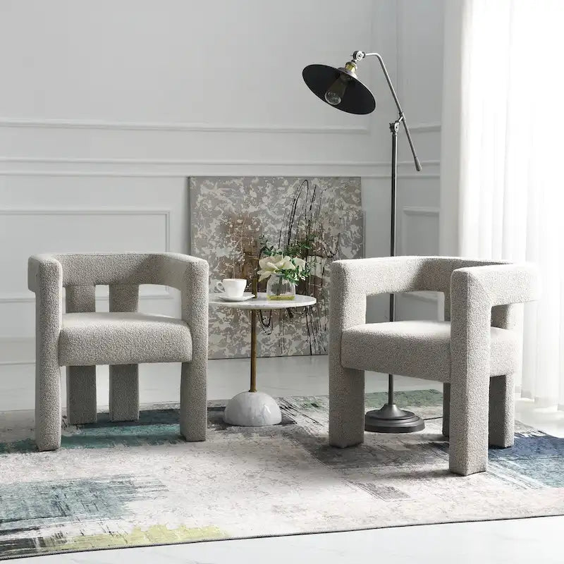 Fauteuil rembourré en bouclette, 24 po de large
