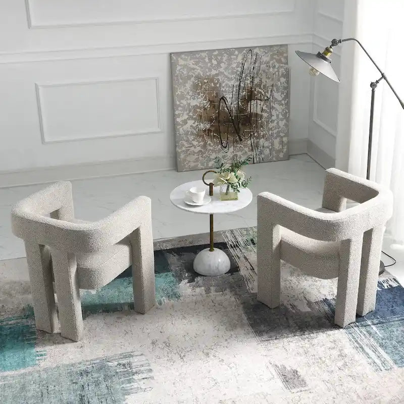 Fauteuil rembourré en bouclette, 24 po de large