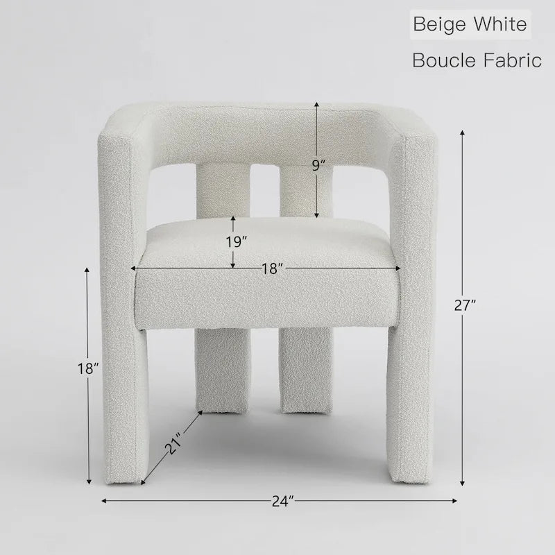 Fauteuil rembourré en bouclette, 24 po de large