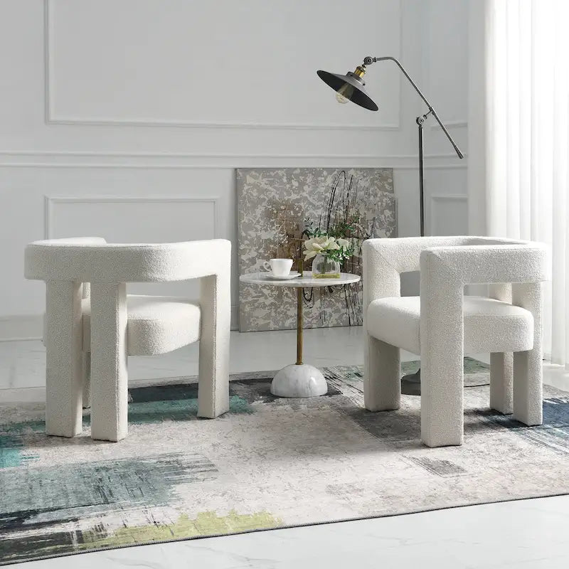 Fauteuil rembourré en bouclette, 24 po de large