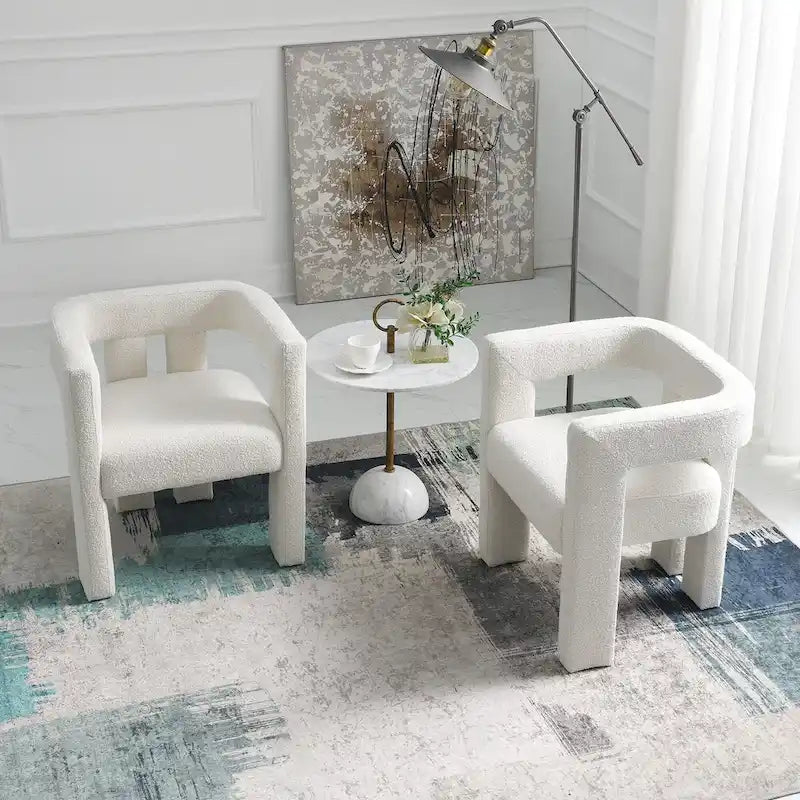 Fauteuil rembourré en bouclette, 24 po de large