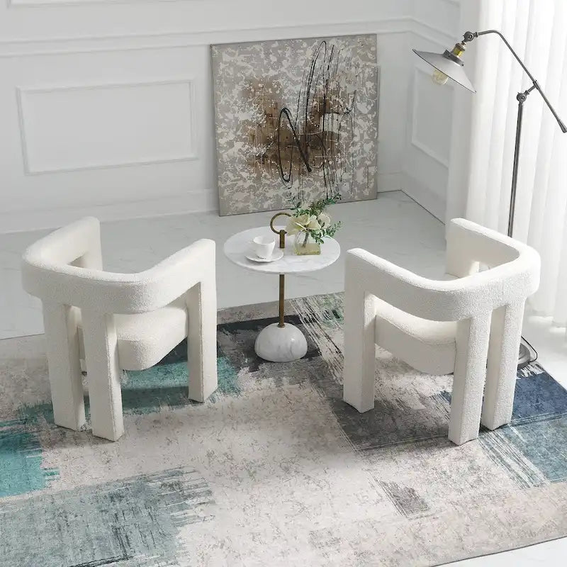 Fauteuil rembourré en bouclette, 24 po de large