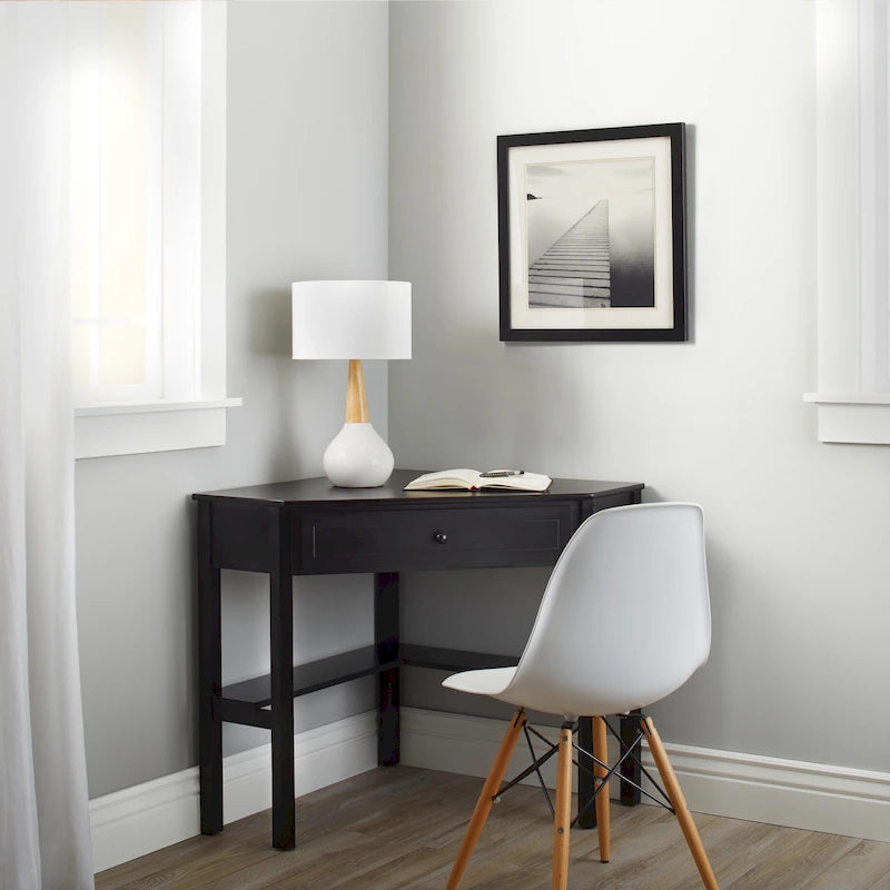 Bureau d'angle pour ordinateur en bois massif/MDF