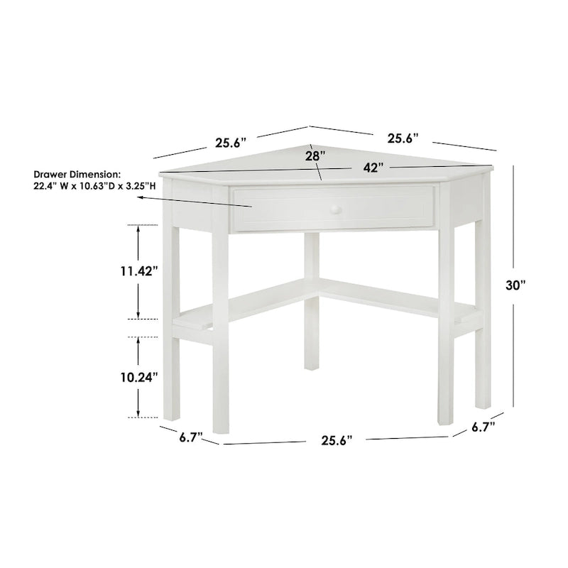 Bureau d'angle pour ordinateur en bois massif/MDF