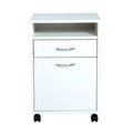 Chariot d'imprimante mobile 24" avec 2 tiroirs, blanc
