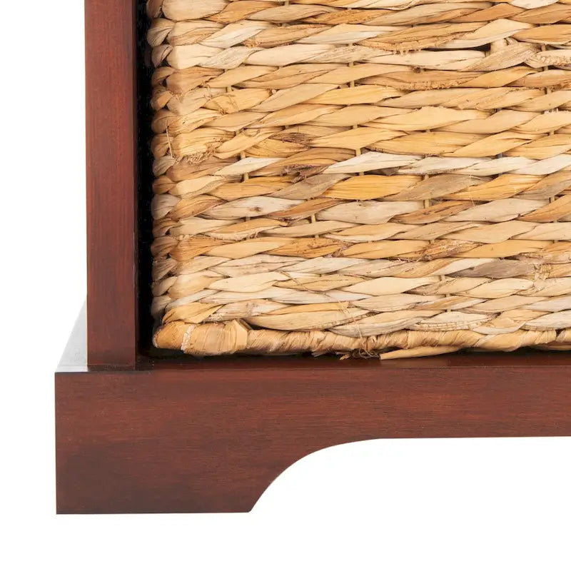 Banc coffre de rangement tissé marron - 33.5 x 16.1 x 19.9 - 34Lx16Px20H