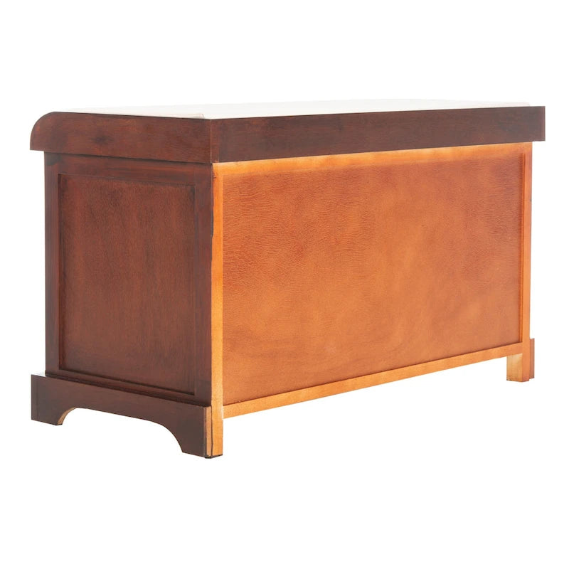 Banc coffre de rangement tissé marron - 33.5 x 16.1 x 19.9 - 34Lx16Px20H